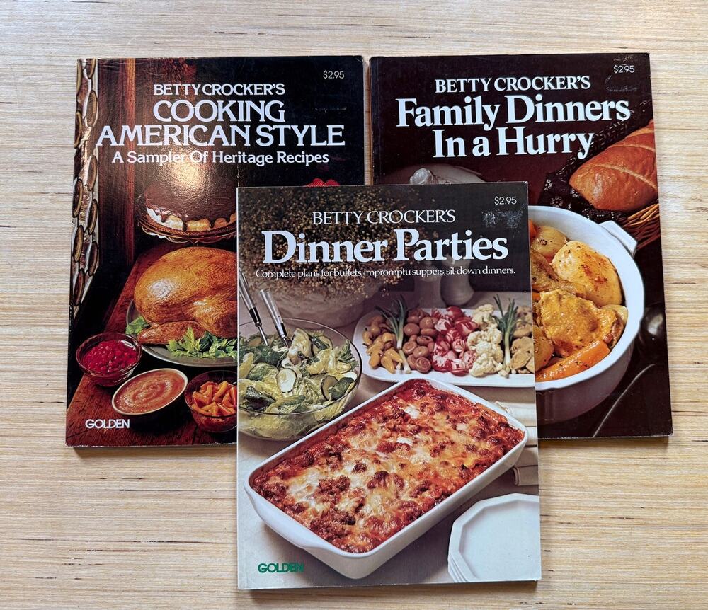 Lot of 3 Betty Crocker Cookbooks 1977 Paperback